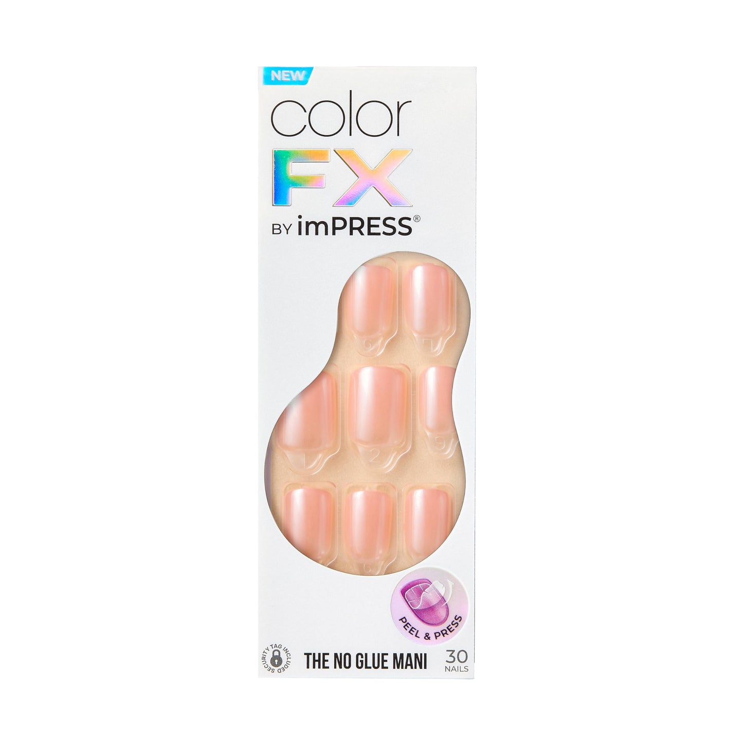 Kiss Impress No Glue Mani Press On Nails, Color FX, 'The Weekends', Pink, Short Size, Squoval Shape, Includes 30 Nails, Prep Pad, Instructions Sheet, 1 Manicure Stick, 1 Mini File