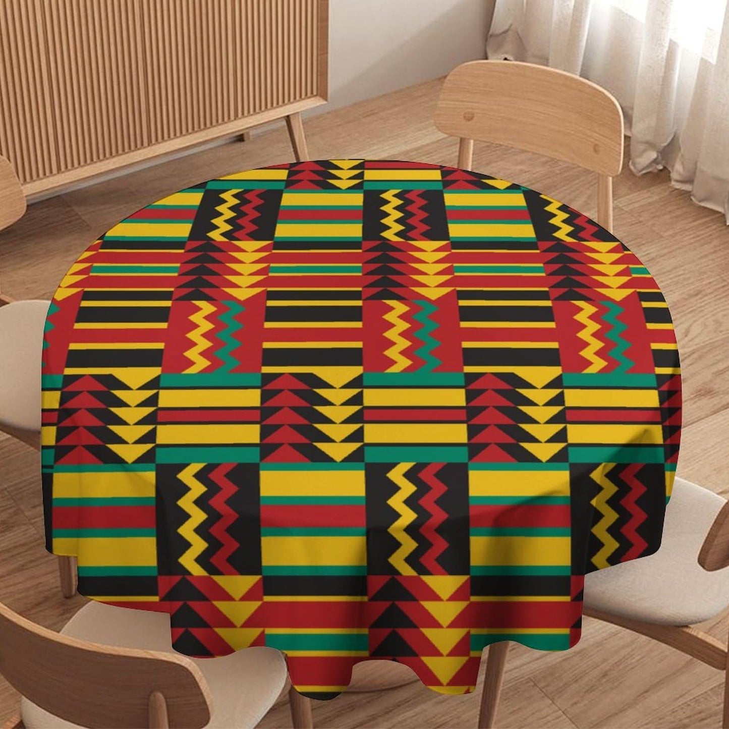 African Tablecloth,Juneteenth Kwanzaa African American Party Table Cloth for Dining Kitchen Decor Round 36x36in