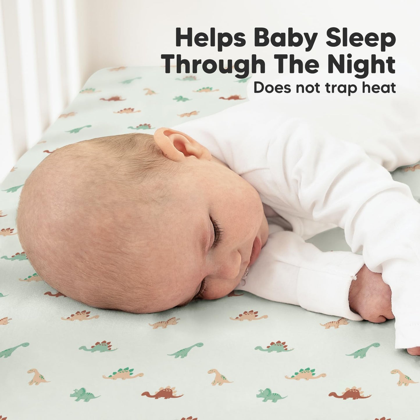 KeaBabies 2-Pack Organic Cotton Crib Sheets for Boys, Girls - 52x28 Fitted Crib Mattress Sheet Neutral, Breathable Cover for Baby Bed Set, Toddler Mattress, Soft & Cute Prints (Roarsome)