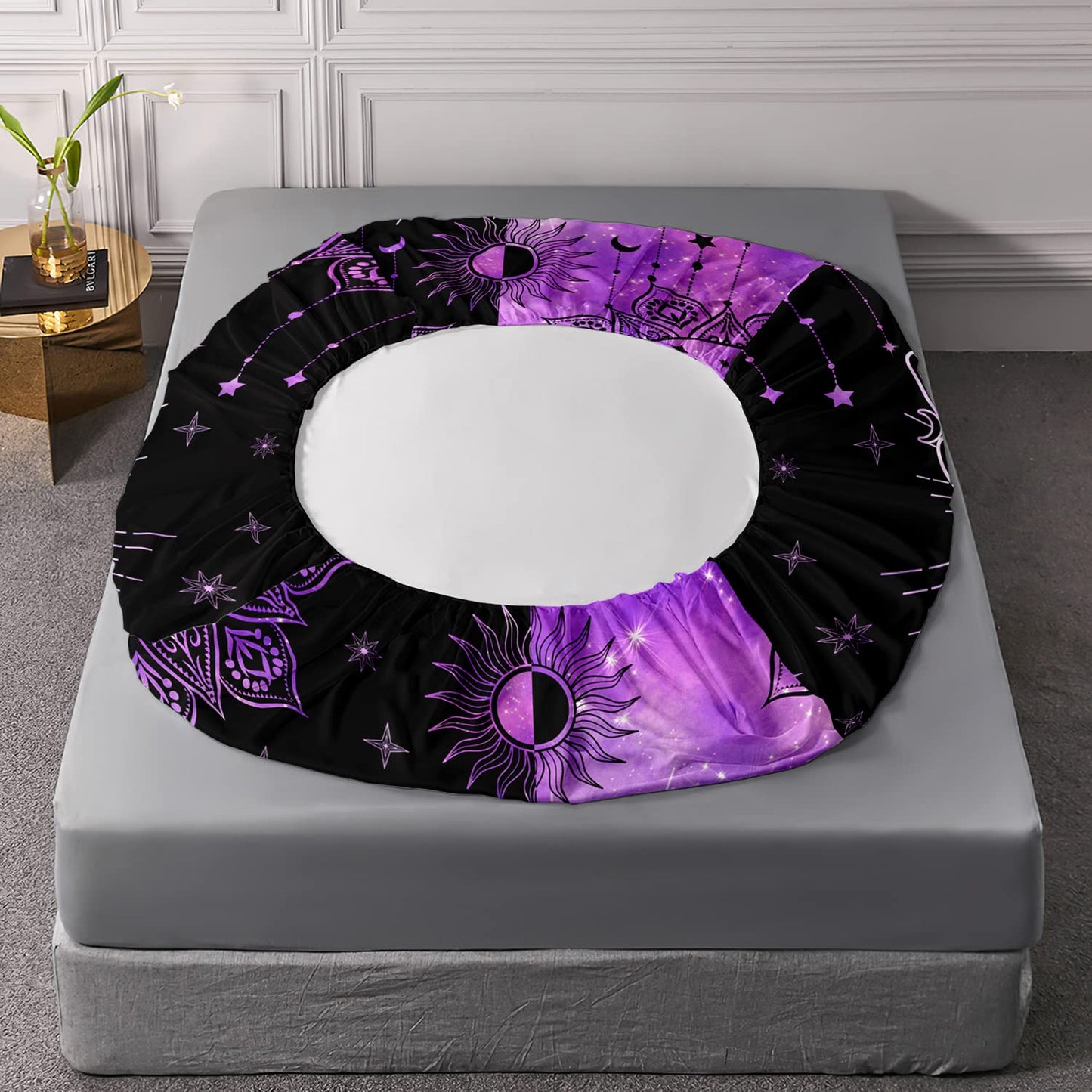 HOSIMA Butterfly Twin Fitted Sheet Set, Microfiber 3 Piece Twin Bedding Sets Starry Sun Mandala Fitted Sheet for Kids Teens, Bohemian Aesthetics Room Decor