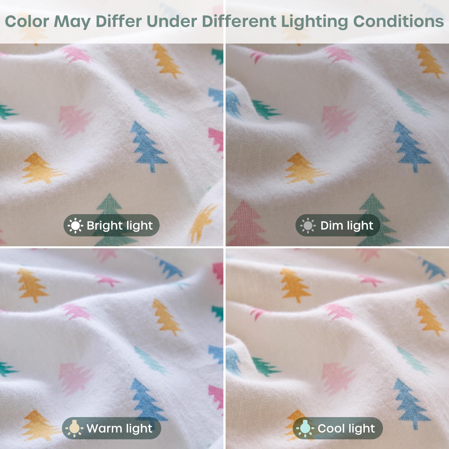 Intelligent Design Flannel Sheets Full, Cozy Soft 100% Cotton Flannel Bedding, Printed Warm Full Sheets Set, Ultra Soft Cold Weather Bed Sheet Set, Tree Block, 4 Piece