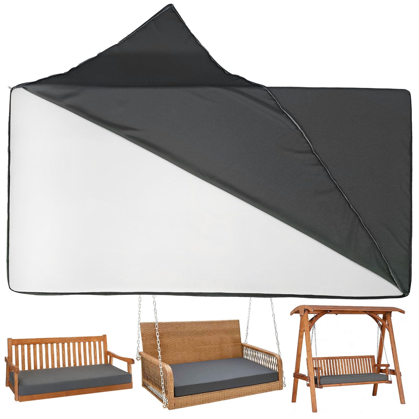 NDECWD Outdoor Twin Daybed Mattress Cover (75x39x6 Inch), Water-Resistant Replacement Slipcover with 3-Sided Long U-Shaped Zipper for Porch Swing Bed, Durable Patio Cushion Cover (Cover Only)