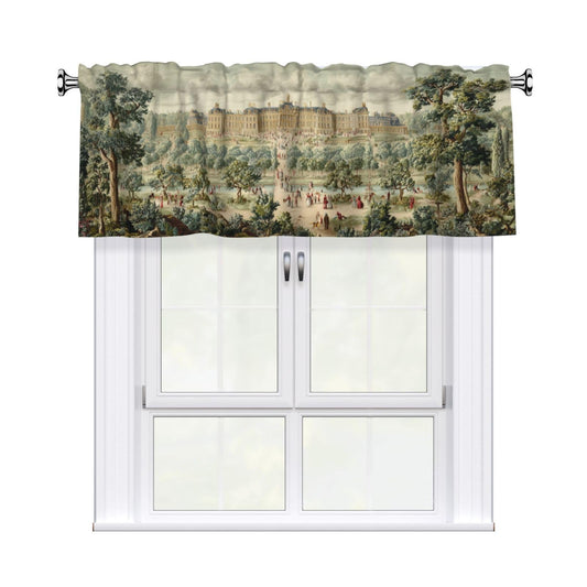 Ecixzyo Vintage French Country Valance Curtain Window Valance Treatment Decor Small Window Curtains for Bedroom Kitchen Bathroom Living Room 1 Panel 54x18in