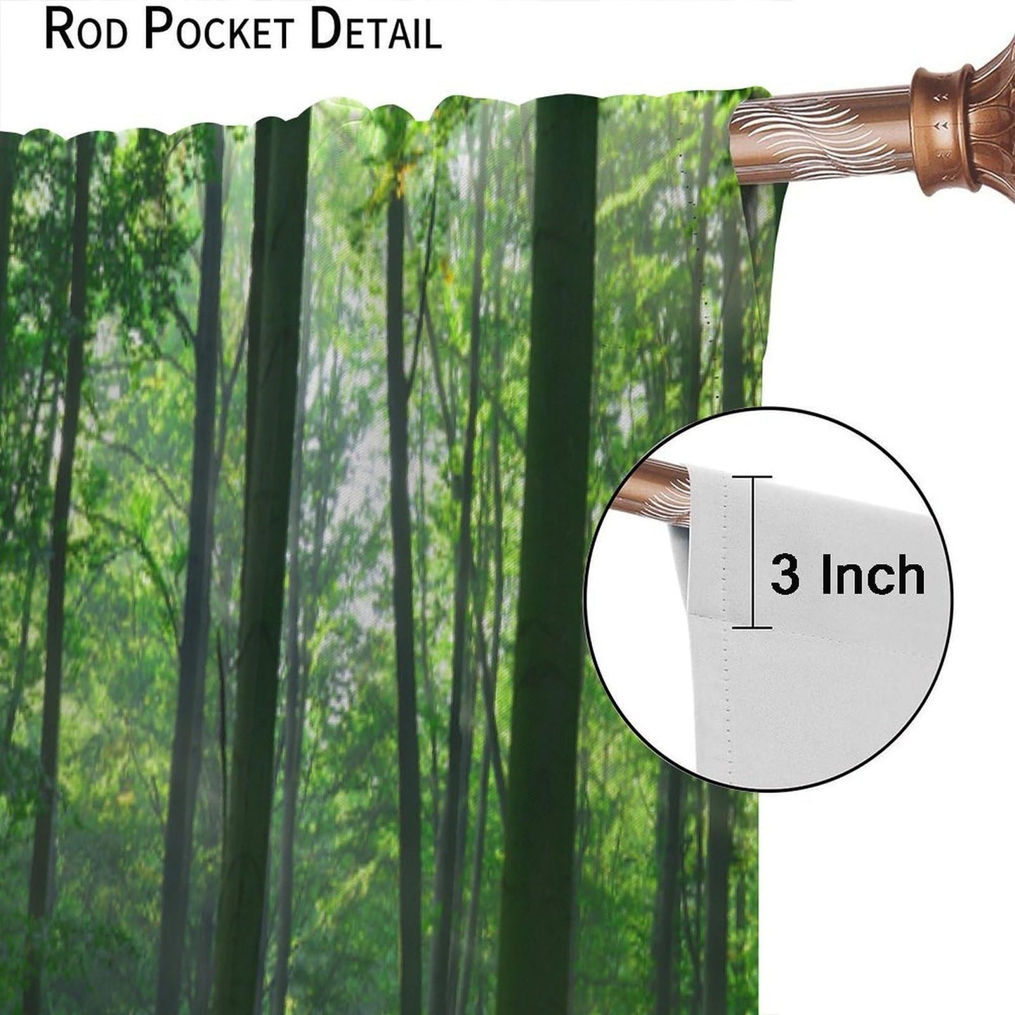 UFUH Nature Landscape Blackout Curtains,Spring Jungle Sunshine Forest Land Scenery Window Treatments for Bedroom Living Room Kitchen,2 Panels Set Total Size 42 x 45 Inch