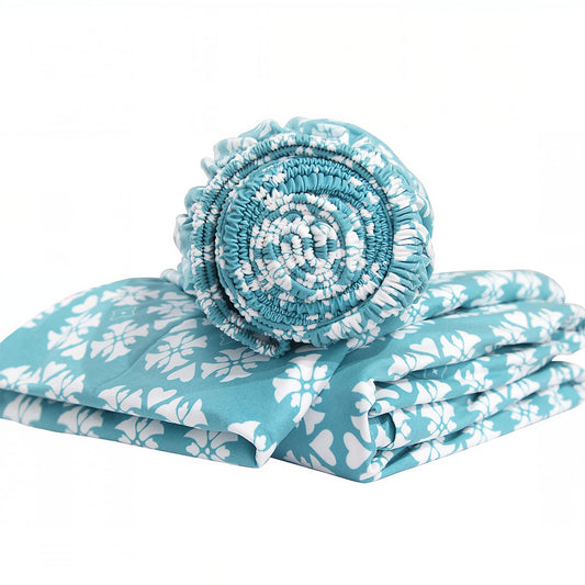 Ramesses Bedding Sheet Set Full-Polyester Printed Microfiber Plush Flannel Bedding-Stain Resistant-Soft and Durable-4-Piece Bedding(Blue,Full)