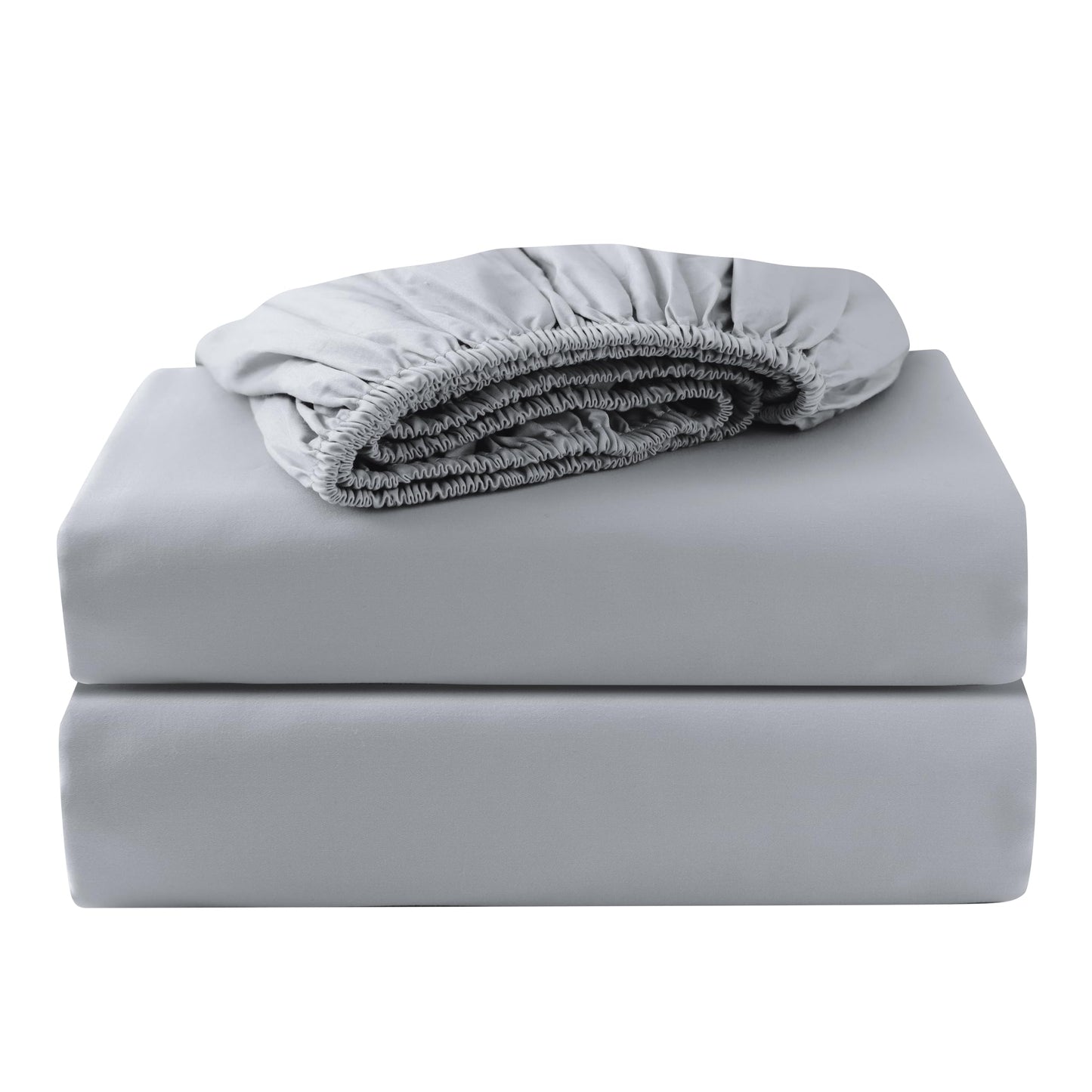 2 Pack Queen Fitted Sheets Only, 100% Egyptian Cotton, Super Soft 600 Thread Count Sateen, 16" Deep Pocket Bottom Sheets, Breathable Hotel Quality, Durable All-Around Elastic, Grey