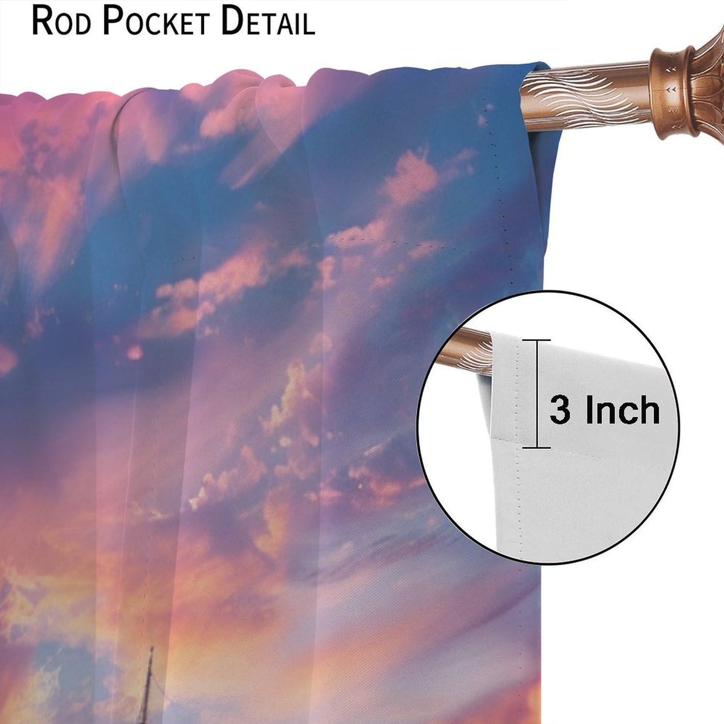 TOWINSFB Beautiful Ocean Scenery Blackout Curtains for Living Room Bedroom, Fantasy Nature Nautical Sailboat Window Curtains Rod Pocket Thermal Insulated Window Drapes, 2 Panels, Each 21W x 45L