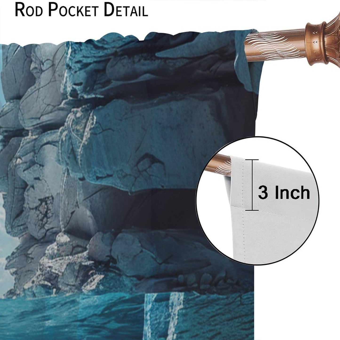 TOWINSFB Nautical Sailboat Shark Blackout Curtains for Living Room Bedroom, Ocean Rock Coral Fish Scenery Window Curtains Rod Pocket Thermal Insulated Window Drapes, 2 Panels, Each 21W x 63L