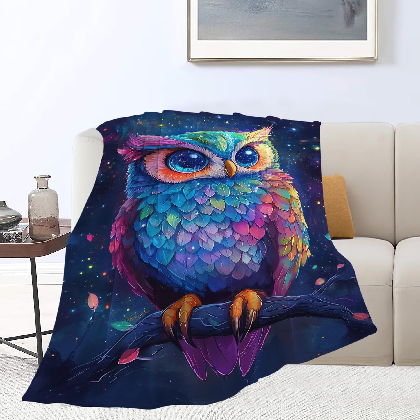 Owl Blanket Cute Owl Throw Blanket Gifts for Women Girls Men Boys Kids Adults Super Soft Cozy Plush Fluffy Fuzzy Fleece Blanket Decor 40''X50''