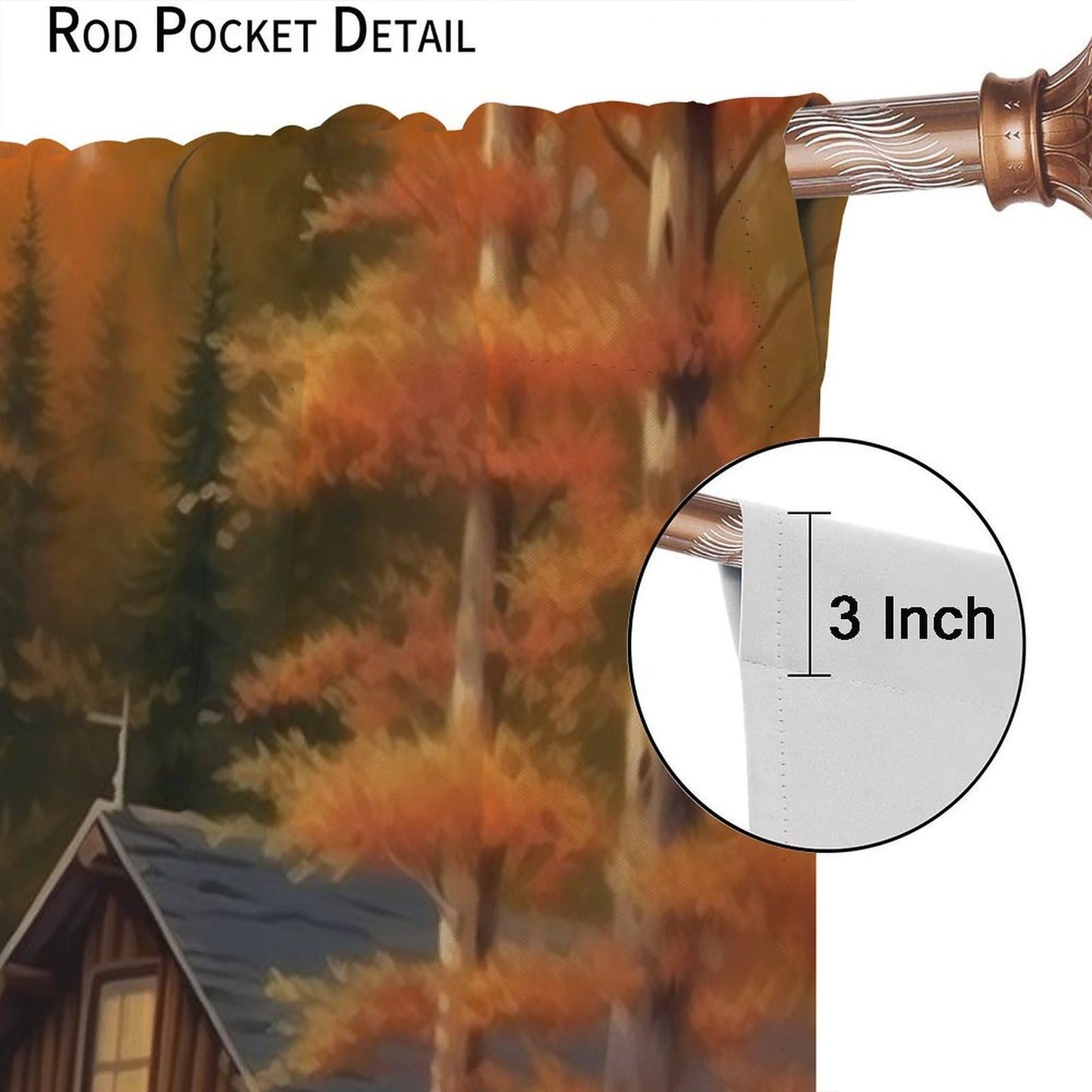 AAVEUP Deer Curtains for Bedroom,Vintage Rustic Fall Hunting Farmhouse River Cabin Elk Wildlife Window Drape for Boys Girls Living Room Farmhouse Cottage 42x45in（No Blackout）