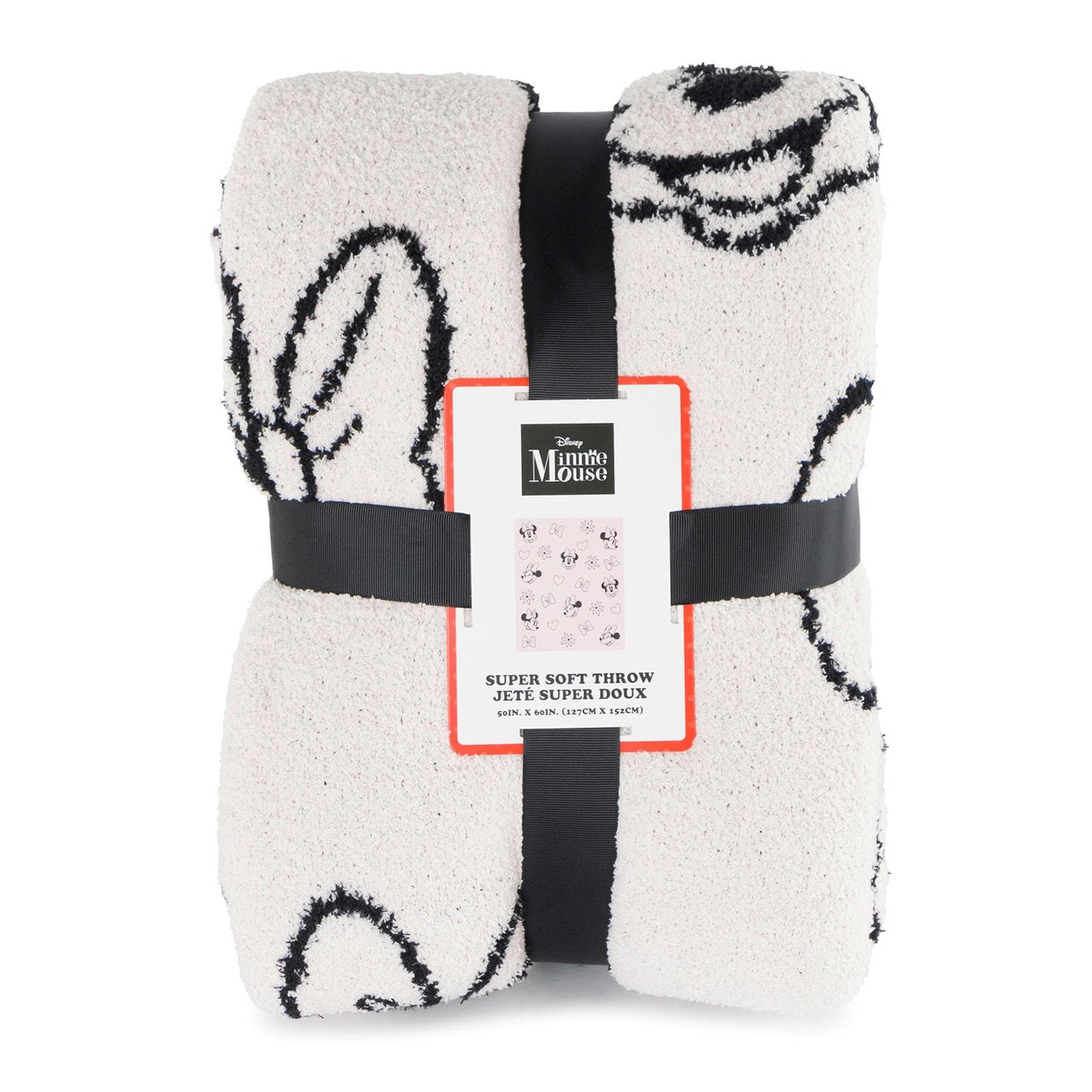 Jay Franco Disney Minnie Mouse Feather Knit Fluffy Throw Blanket for Girls - Light Pink Bows Fuzzy Blanket Measures 50 x 60 inch | Super Soft Lightweight Bedding