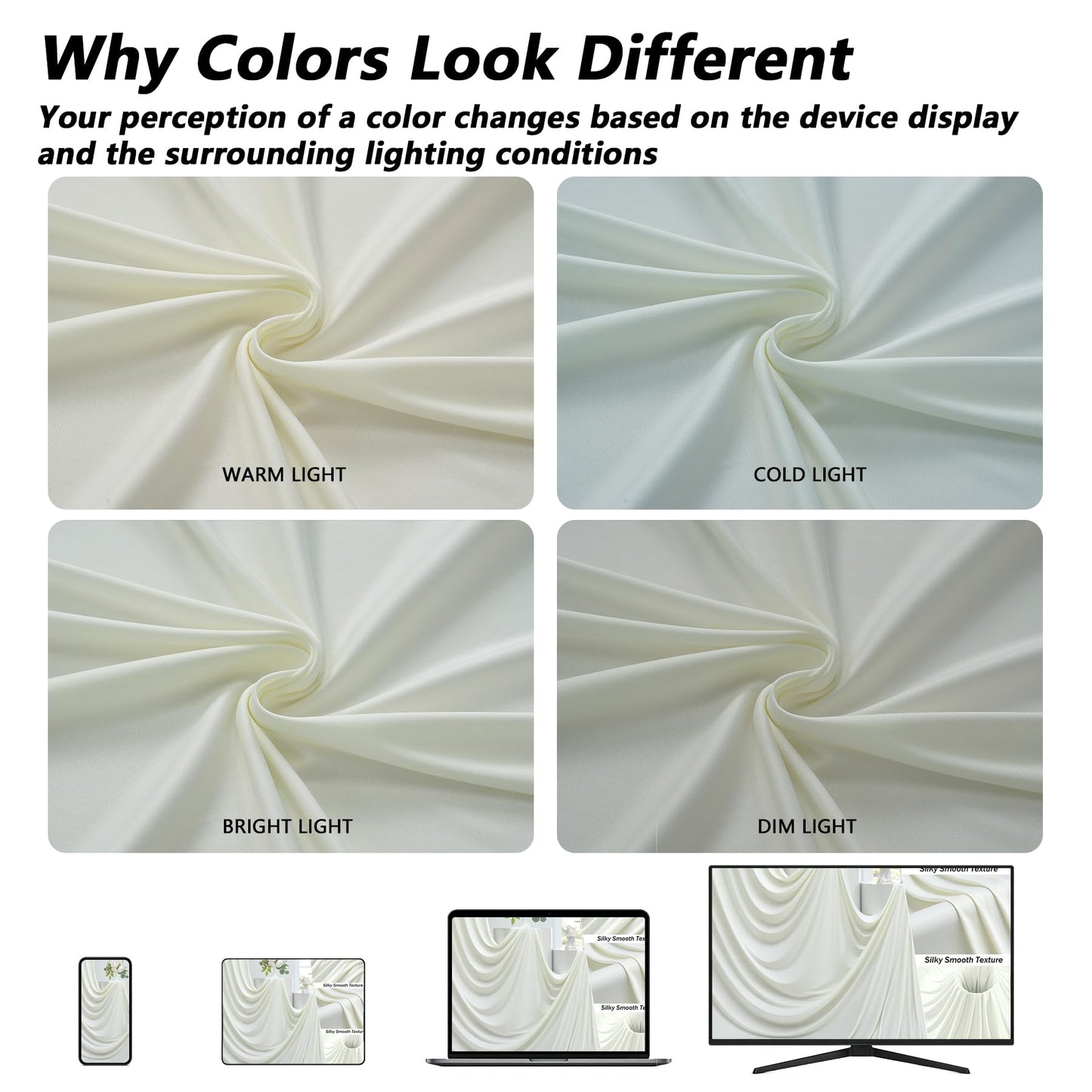 10ft×12ft Ivory Backdrop Curtain for Wedding Parties, 2 Panels Wrinkle Free Polyester Photo Backdrop Drapes Back Drop Cloth for Birthday Photography Background