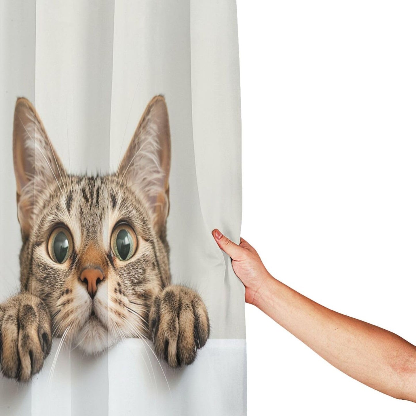 Myfsucce Funny Cat 72 * 72 Inch Shower Curtain Waterproof Bathroom Curtains with Grommets and Hooks for Bathroom Decor
