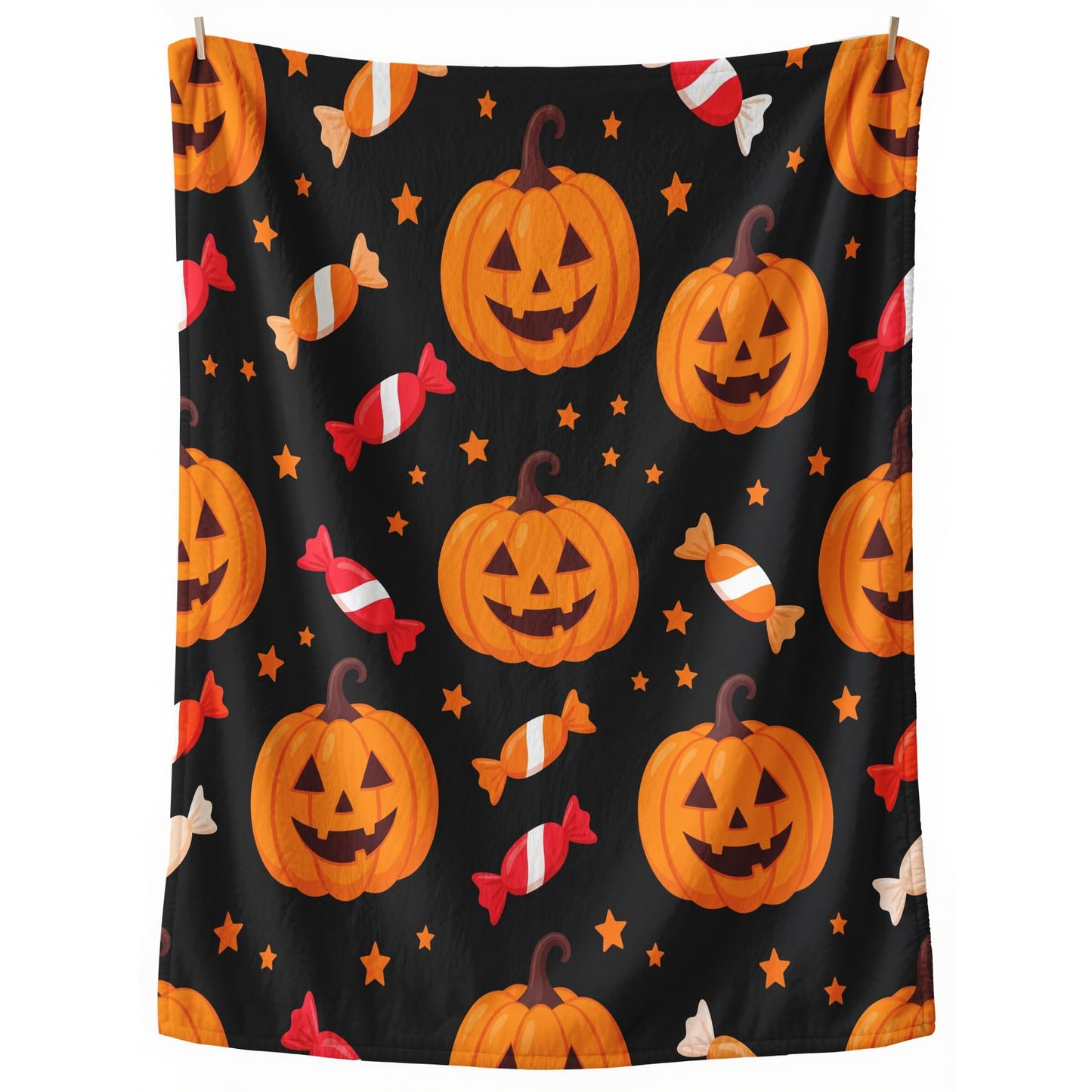 GEDAEUBA Halloween Blanket Pumpkin - Jack O Lantern Candy Fleece Blanket King Size, Soft Cozy Blankets & Throws for Couch, Bed, and Sofa, 90x108 inches
