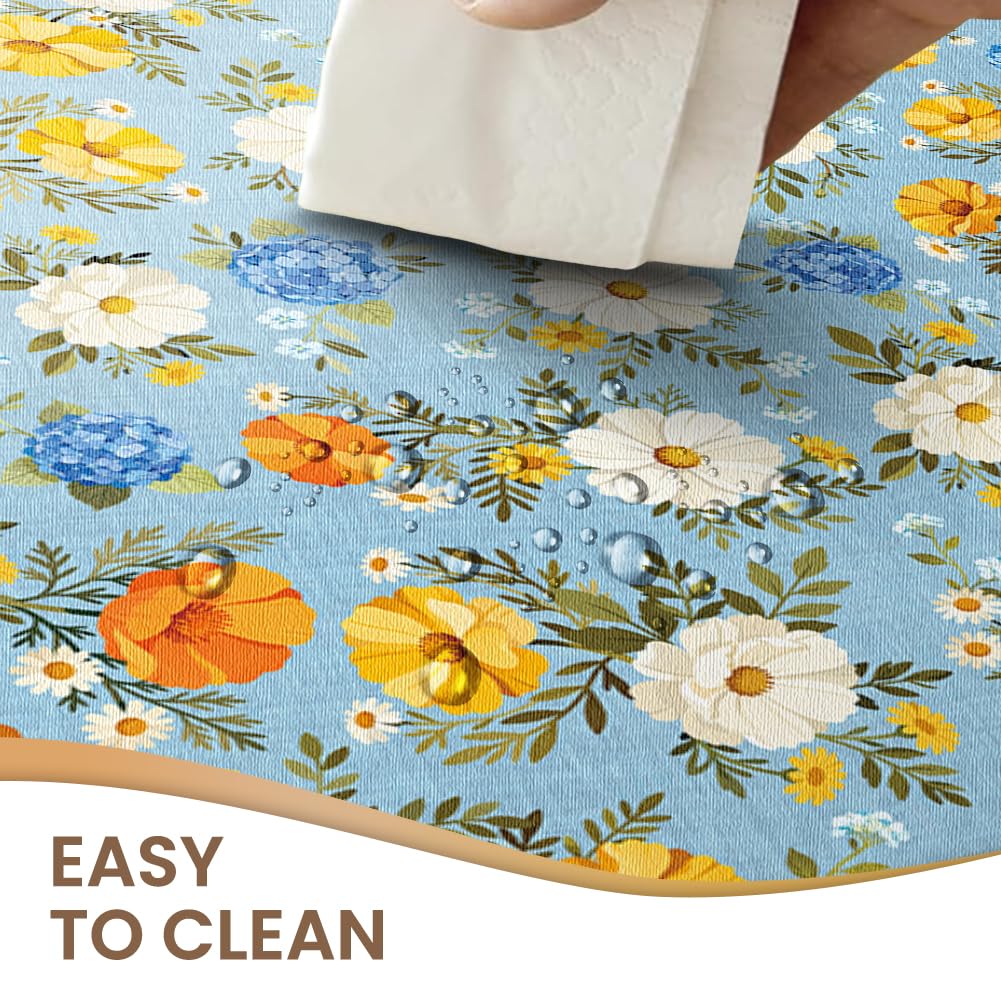 ANATTASOUL Daisies and Hydrangeas Rectangle Table Cloth Waterproof 6ft Fall Tablecloth, 84"x60" Stain Resistant and Wrinkle Free Table Cover for Dining Party Buffet Camping Wedding