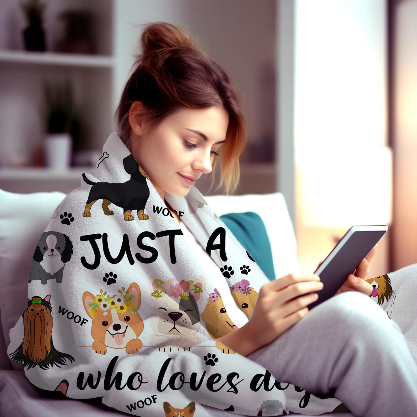 Cute Dog Blanket Bedding Soft Cozy Flannel Throw Blankets for Dog Lovers Funny Pet Puppy Plush Gifts for Kids Adults 50"x40"