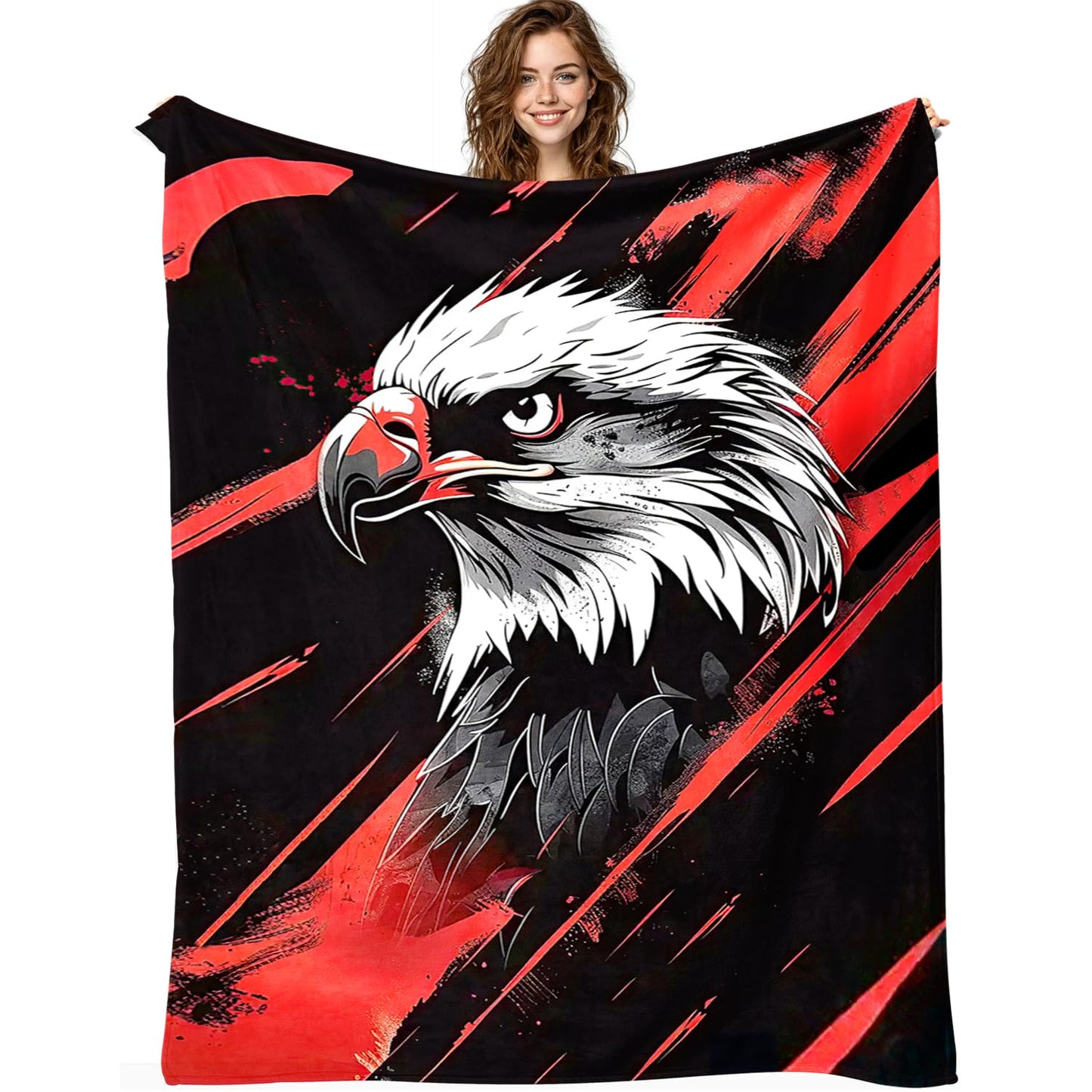 Eagle Blanket Eagle Decor Cozy Animal Throw Super Soft Plush Flannel Fleece Blanket Gift for Kids Adults Men Women Ultra Warm & Lightweight Flannel, 50"X40"