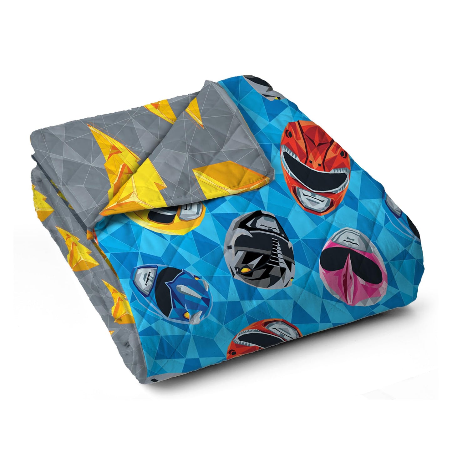 Northwest Power Rangers Geo Power Twin Quilted Blanket, Comfy Throw, Adults Boys Girls, Soft Lightweight Bedding for Bed, or Couch, 60 x 90 inches