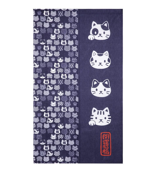 Noren Japanese Doorway Curtain Tapestry Long Size 67in Anime Artistic Painting Door Curtains for Home Decor Kitchen Partition Bedroom Door Decor (Daruma Cat, 33.5" W x 67" L) NR1344