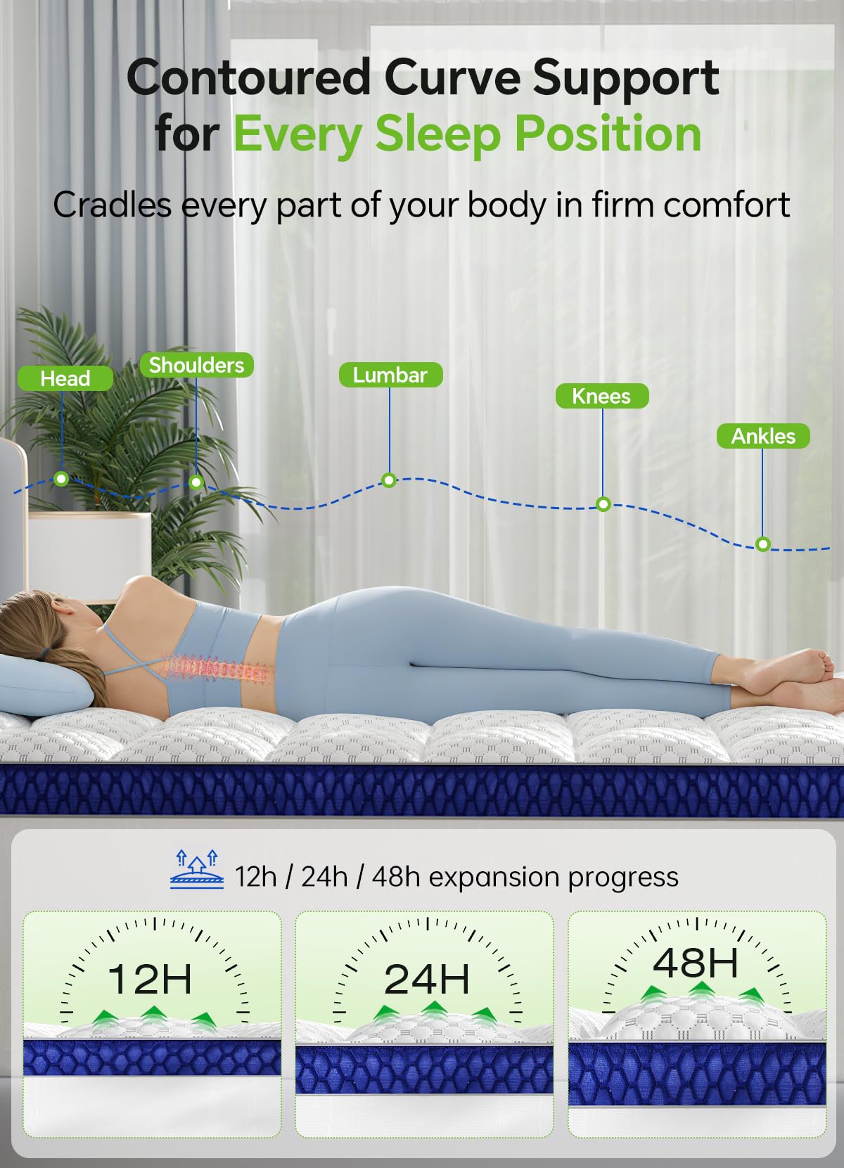 BEDELITE Queen Mattress Topper 3 Inch Thick Mattress Pad, Plush Pillow Top Bed Cover with Elastic Deep Pockets Up to 6-24 Inch for Pressure Relief, Shredded Memory Foam Filling