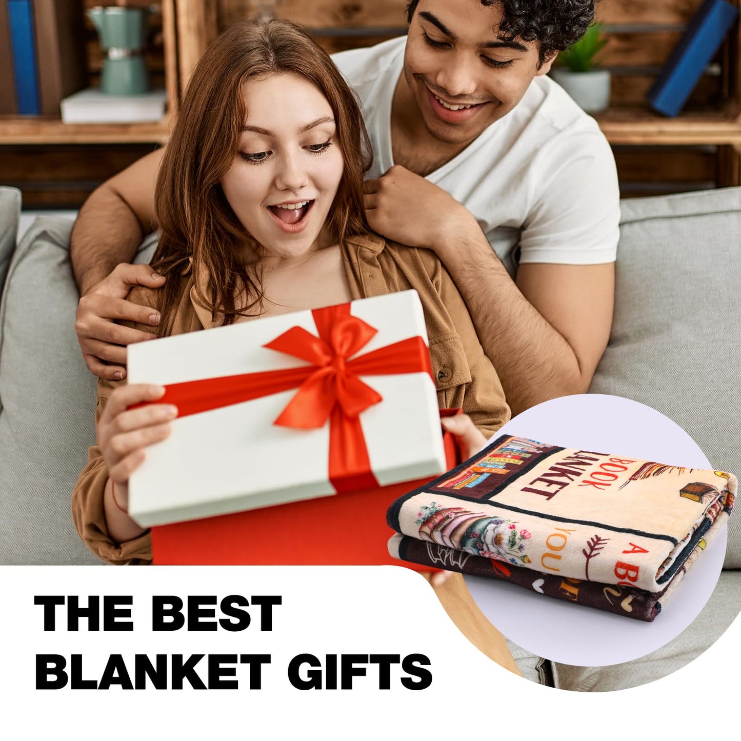 VISSTREE Book Lovers Gifts Blanket, Book Reading Throw Blanket, Librarian Bookish Books Club Gift for Women Readers Bookworms Birthday Graduation Present Ideas Soft Flannel Blankets 50'' x 60''