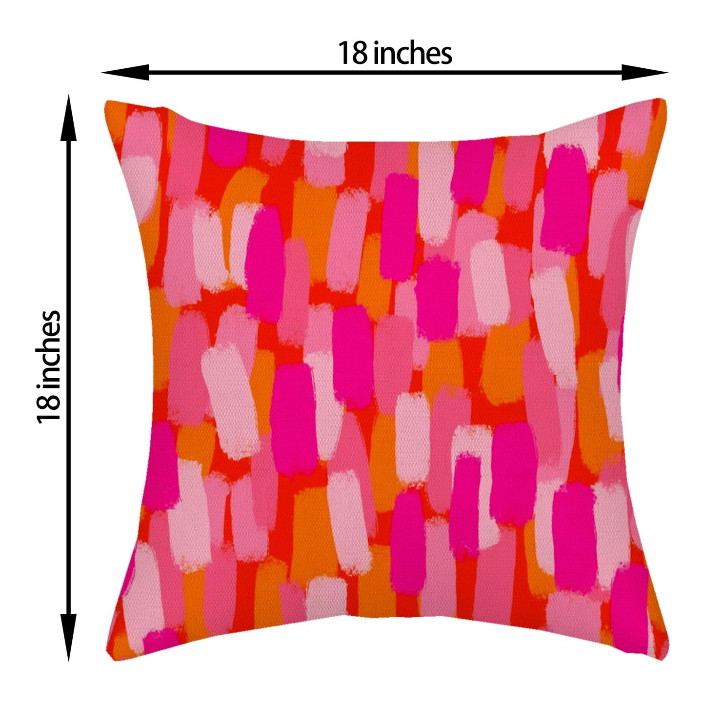 DAFENA Preppy Hot Pink Pillow Covers 18x18 Inch 2 Pcs Burnt Orange Abstract Paint Decor Throw Pillows Modern Aesthetic Funky Outdoor Holiday Decoration Pillowcase Linen Cushion Cover for Couch Bed