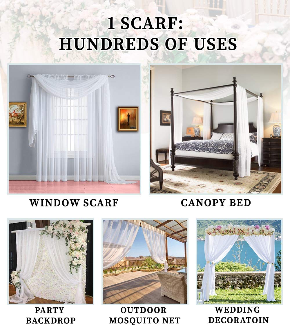 Warm Home Designs Set of 2 White & Navy Blue Canopy Bed Curtains in 55 x 216 Inch Size. 2 Queen Bed Canopy Curtains Can Be Turned Into Kids Bed Tent or Bed Canopy for Girls. BE White & Navy 216"