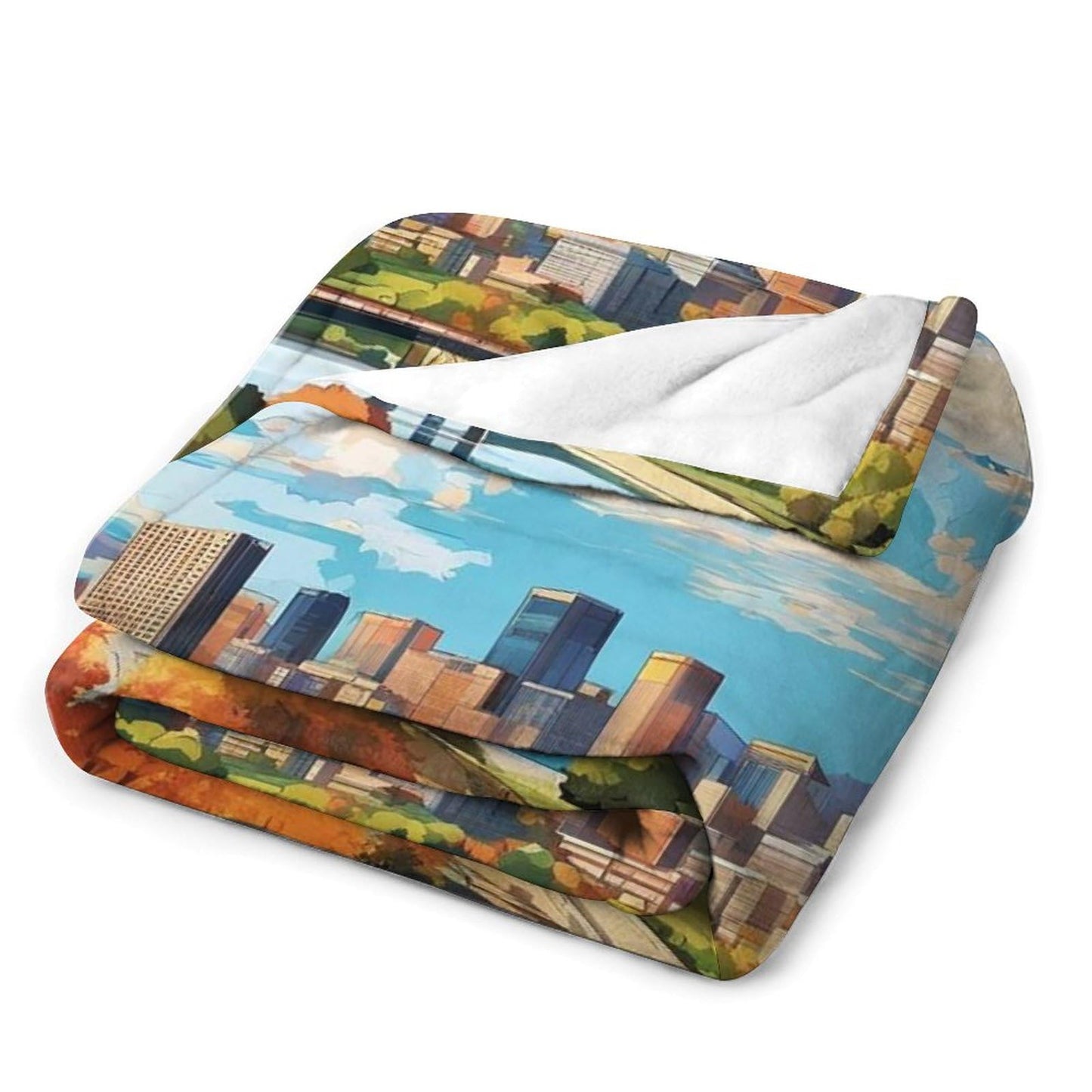Phoenix Arizona City Skyline Landscape Abstract Blanket Soft Flannel Lightweight Blanket Outdoor Travel Carry Living Room Bedroom Sofa Decoration Gifts 50x60 Inch