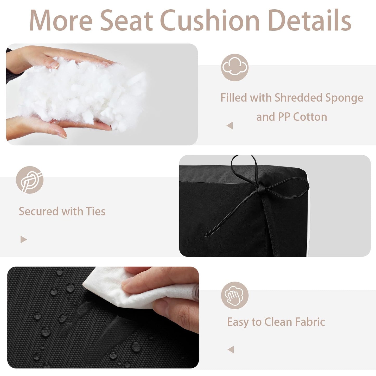 Kerkrot Porch Swing Cushions, Waterproof & Fade Resistant Outdoor Swing Cushion 70 Inch, Swing Cushions 3 Seater Replacement for Outdoor Furniture, Patio, Garden (Black, 70 x 40 inch)