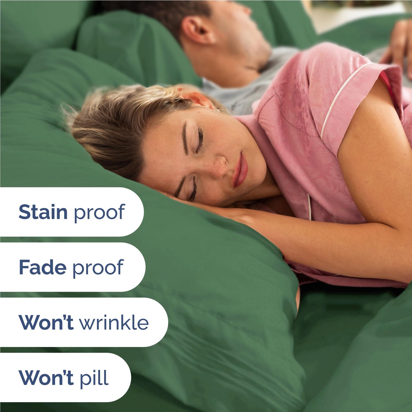 Full Size 4 Piece Sheet Set - Comfy Breathable & Cooling Sheets - Hotel Luxury Bed Sheets for Women & Men - Deep Pockets, Easy-Fit, Soft & Wrinkle Free Sheets - Emerald Green Oeko-Tex Bed Sheet Set