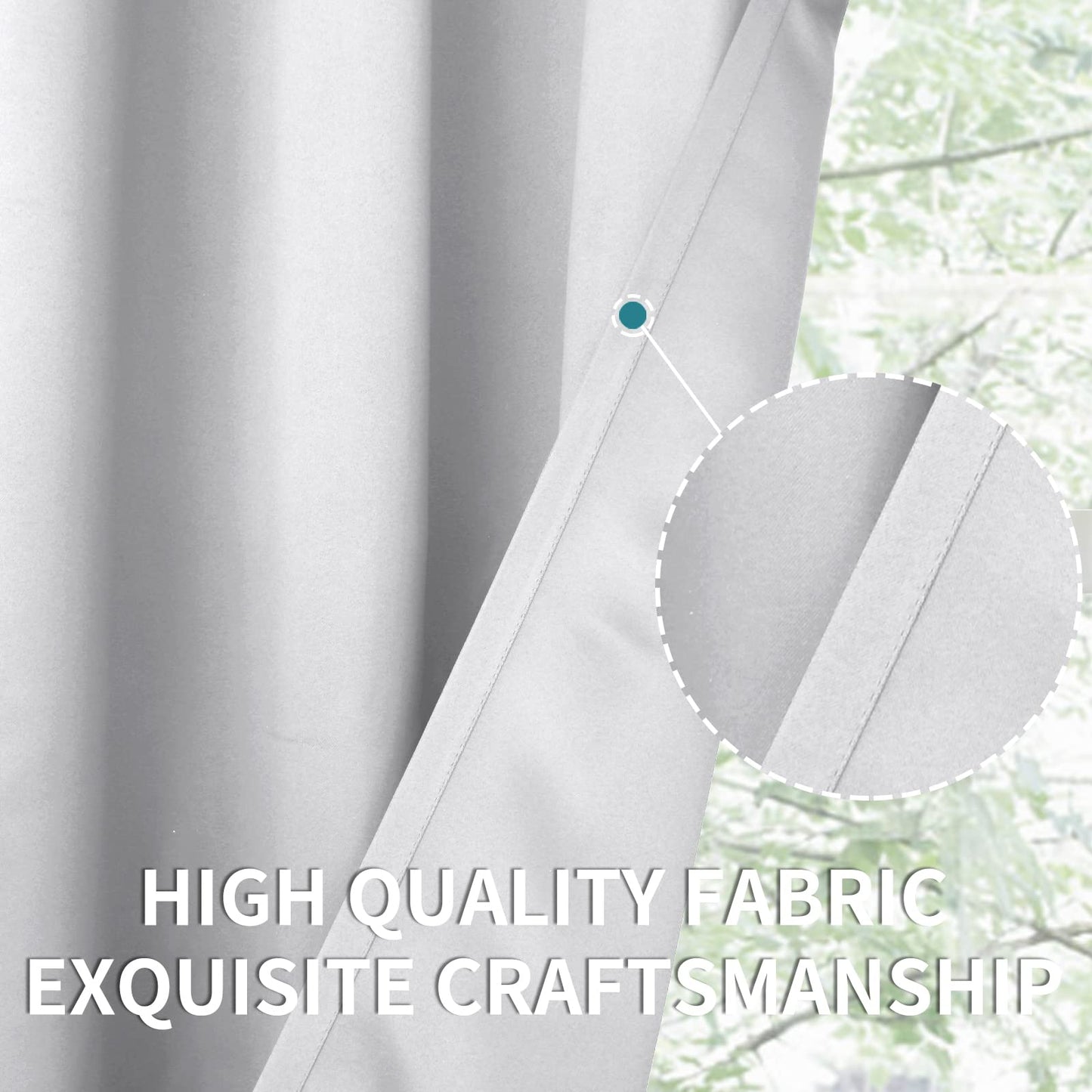 BGment Short Kitchen Window Curtains 36 Inch Length - Rod Pocket Thermal Insulated Drapes Privacy for Cafe Rv Bathroom Window, Greyish White, 2 Panels, 42 x 36 Inch
