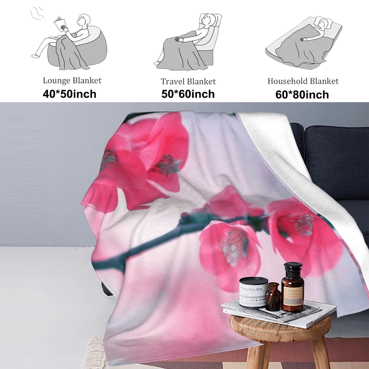 BIWOTU Majestic Bull Theme Blanket - Super Soft, Cozy, Lightweight Flannel Throw - Warm, Plush Blanket for Couch, Bed, Office, Travel, Outdoor Ideal Gift for Adult - 50×60in
