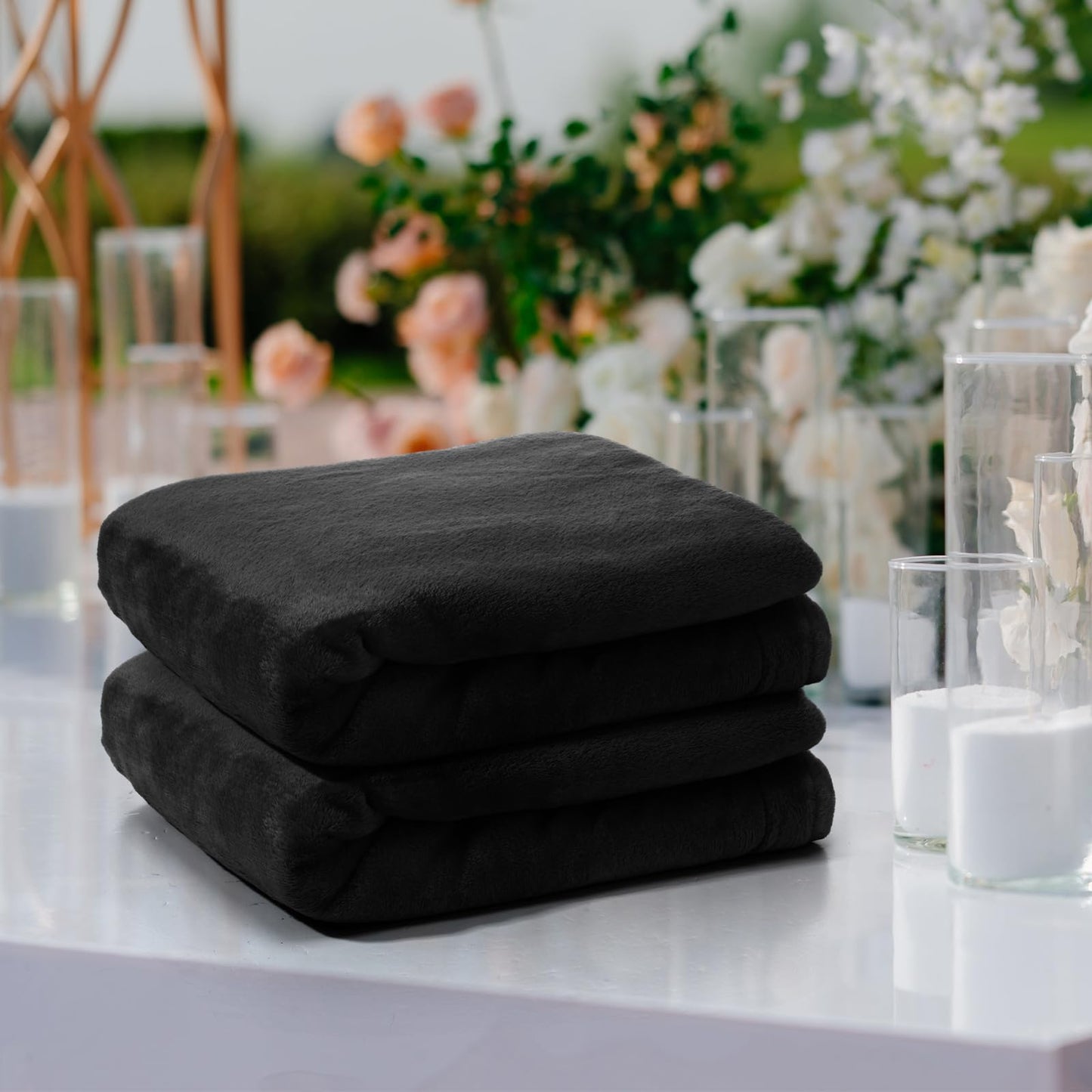 Tinideya Flannel Fleece Throw Blanket Bulk 50 x 60 Inch Soft Fleece Blanket Warm Throw Blankets Coral Blankets for Couch Sofa Home Wedding Gifts Season
