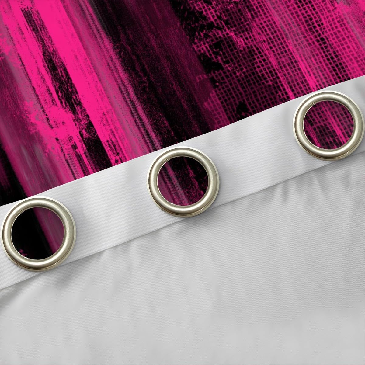 Feelyou Abstract Curtains for Bedroom Living Room Modern Abstract Art Blackout Shades Hot Pink Black Room Darkening Curtain Luxury Window Treatments, 2 Panels 38 x 45 Inch Decor