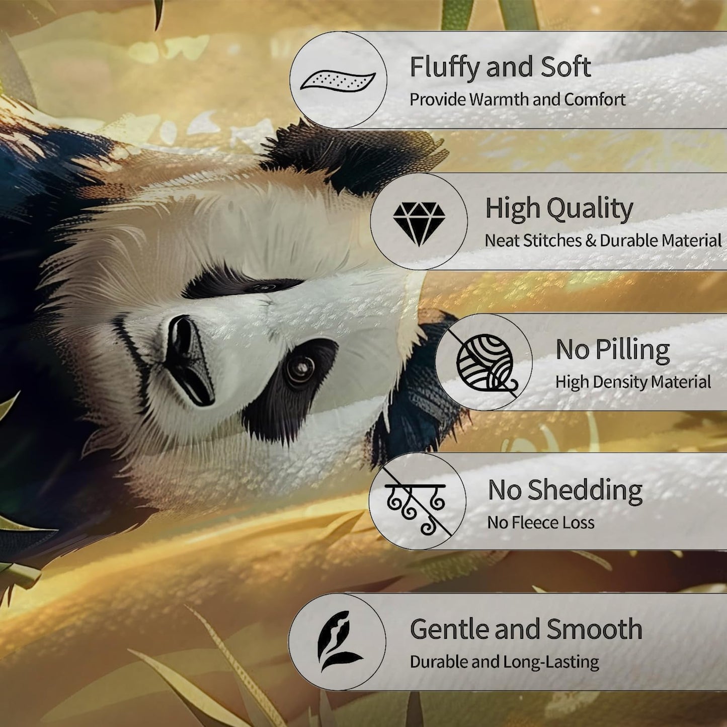 Ti Caldi Cute Panda in Forest Blanket | Soft Warm Fuzzy Lightweight Animal Flannel Throw Blanket Perfect for Couch, Bed, Travel & Outdoor Use, Cozy Blankets for Adults Kids Boys Girls 60×50 in