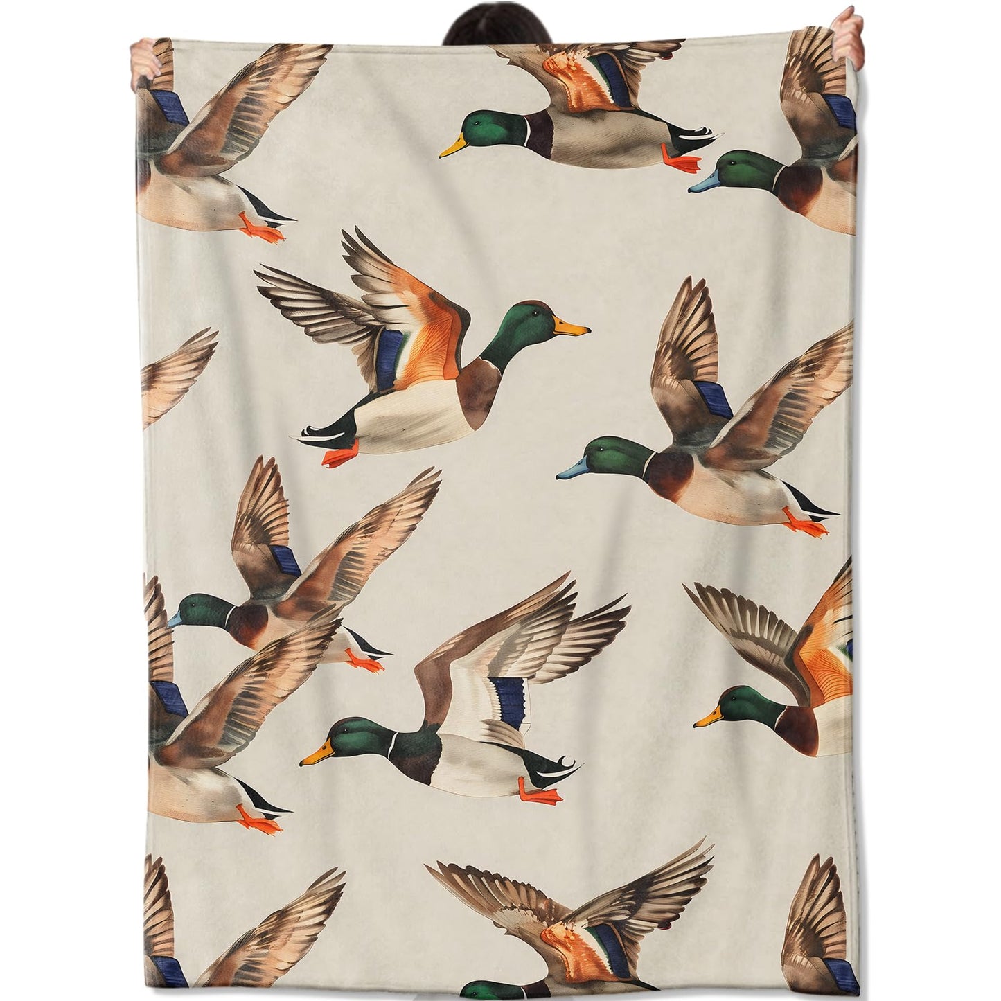 amepay Flying Mallard Duck Blanket Gifts for Kids Women Adult Girls,Nature Aniaml Throw Blankets,Soft Comfy Lightweight for Home Couch Bed Sofa Realistic Decor,Playful Farm Art 50x60in