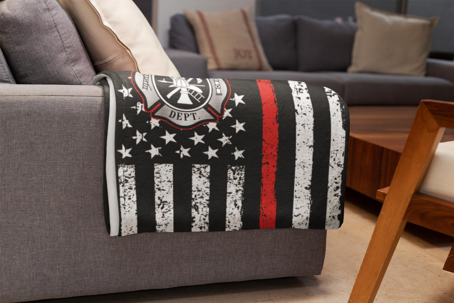 Cozy Custom Firefighter Blanket | Personalized Toddler Bed Throw | Fireman Bedroom Decor | Soft Plush Fleece Sofa Throw | Warm Living Room Couch Blankets | Customized Boy Birthday Gift