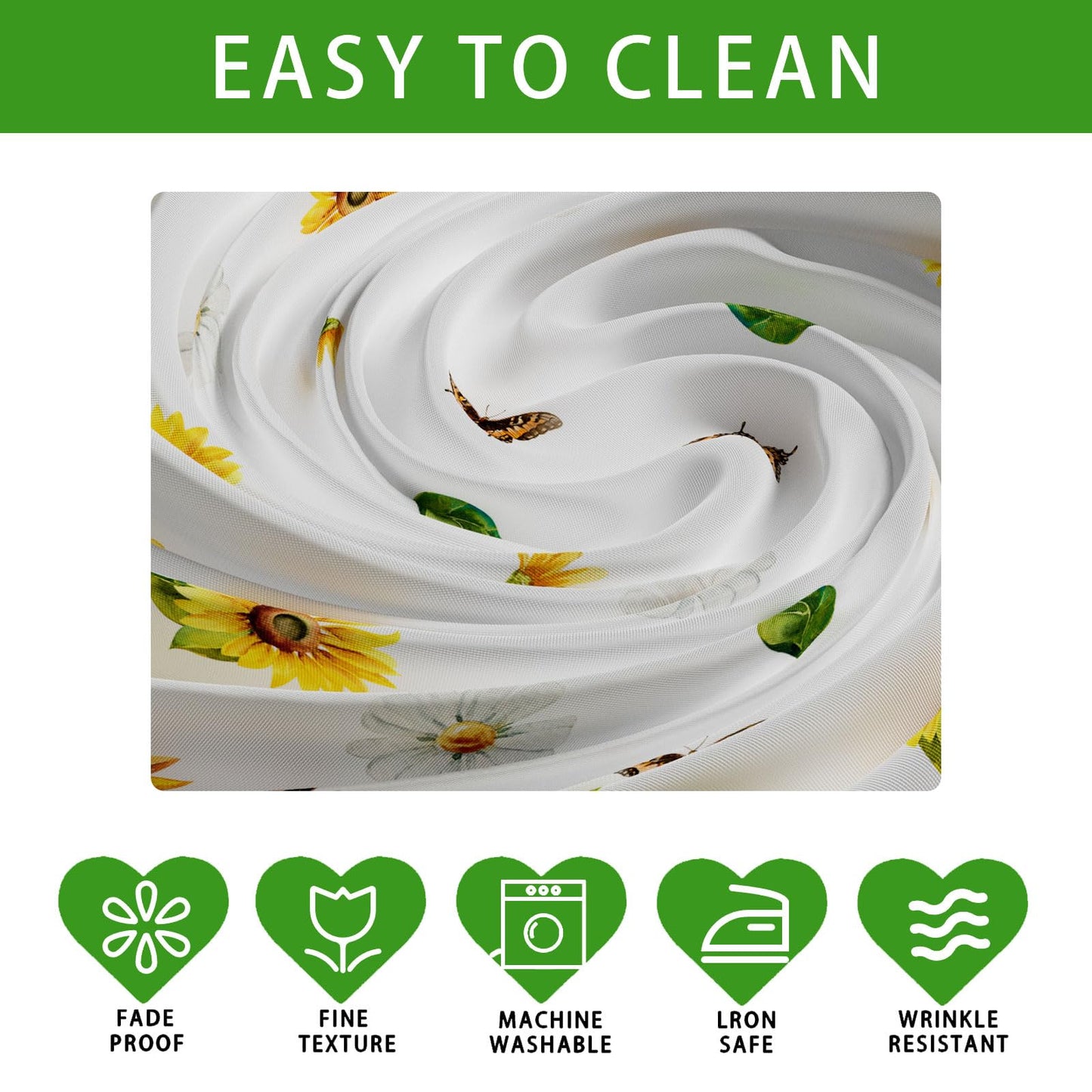 XCHI Plaid Sunflower Butterfly Summer Tablecloth Rectangle Table Cloth Table Covers for Indoor Dining Home Party Decorations 60x84 Inch