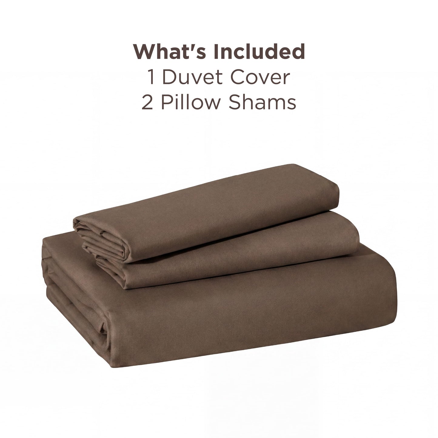 Bedsure Duvet Cover Queen Size - Soft Double Brushed Bedding Set for Kids & Adults, Zipper Closure, 3 Pieces, Includes 1 Duvet Cover (90"x90") & 2 Pillow Shams, NO Comforter, Dark Brown
