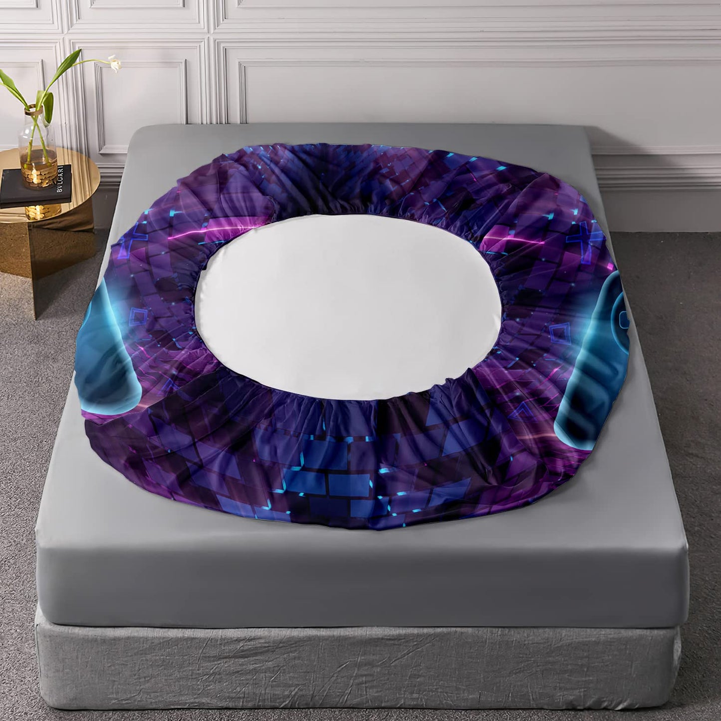 HOSIMA Gaming Bedding Gamepad Fitted Sheet Twin Size and Gamer Bedding Sets for Boys Used to Gamer Room Decor,1 Fitted Sheet+2 Pillowcases.