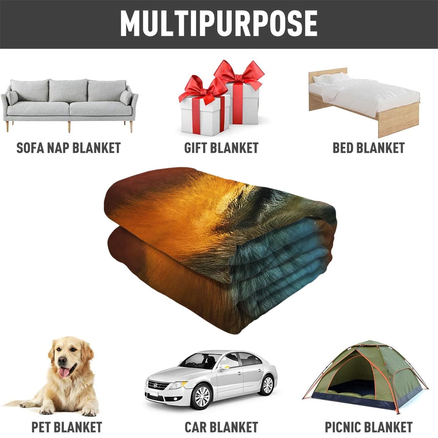 Rstick Red Fox Blanket Beautiful Animal Fleece Blanket Soft Fuzzy Plush Throw Blankets for Couch Bed 60"x80"
