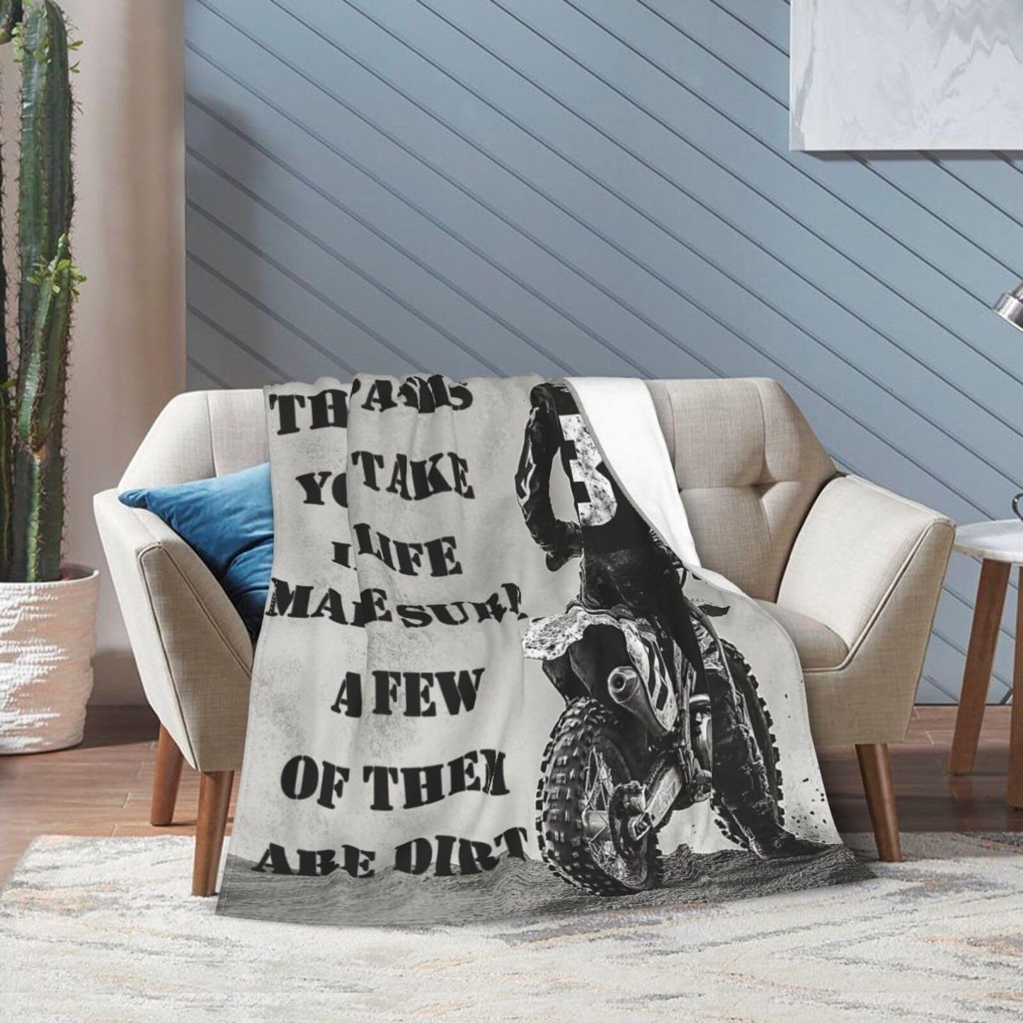 Dirt Bike Blanket Inspiring Motorbike Blankets Fleece Plush Flannel Super Soft Cozy Fuzzy Warm Lightweight Stuff Motorcycle Sports Decor Gifts for Boys Girls Kids Adults Men Women 40" x 50"