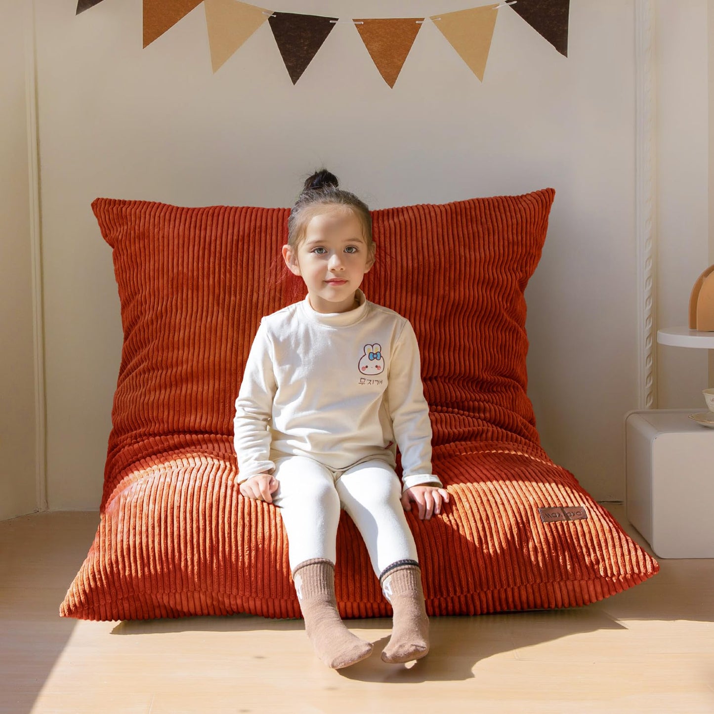 MAXYOYO 3 in 1 Kids Bean Bag Chair Couch, Convertible Chair Folds from Bean Bag to Lounger, Child Floor Sofa for Gaming, Reading, Floor Couch with High-Density Foam Filling