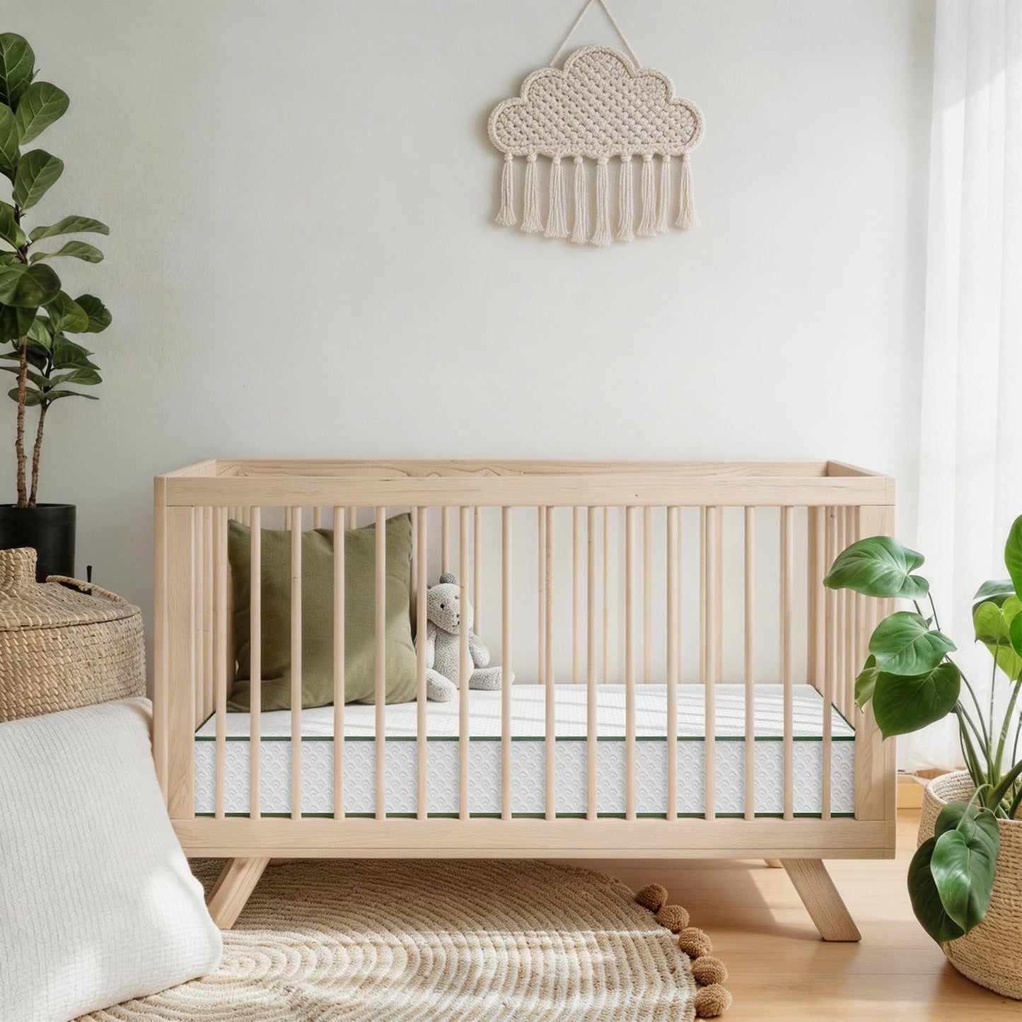 Dourxi Crib Mattress, 2-in-1 Dual Firmness Mattress for Infant & Toddler, Cooling Breathable Cover, Gel-Infused Memory Foam, CertiPUR-US Certified, Fits Standard Crib & Toddler Bed, 5.5 Inch