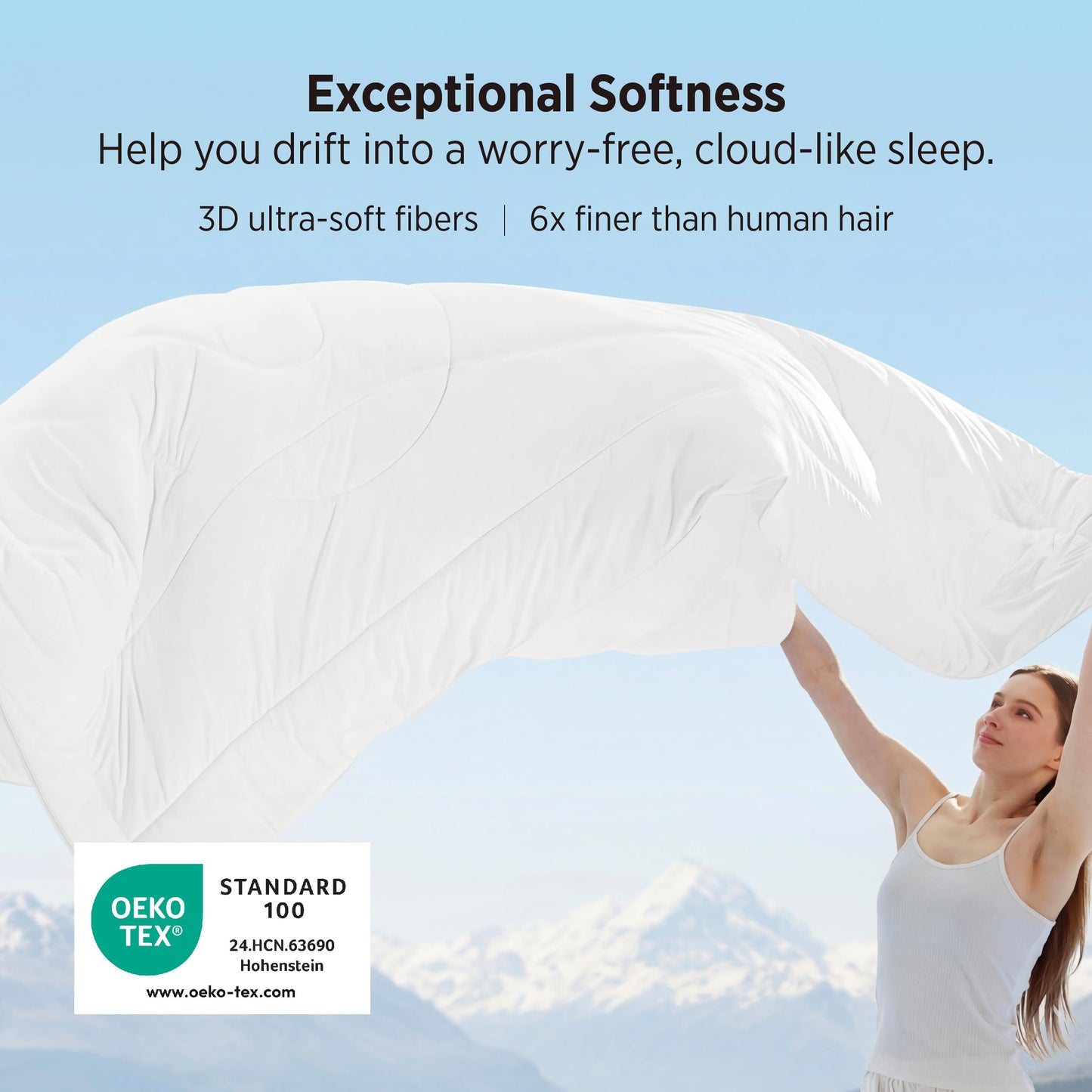 Bedsure Cooling Comforter King Size - Cooling Blankets for Hot Sleepers, Lightweight Comforter for Summer with Dual-Sided Cool Tech, Soft Breathable Cold Blanket for Sleeping, White, 102x90 Inches