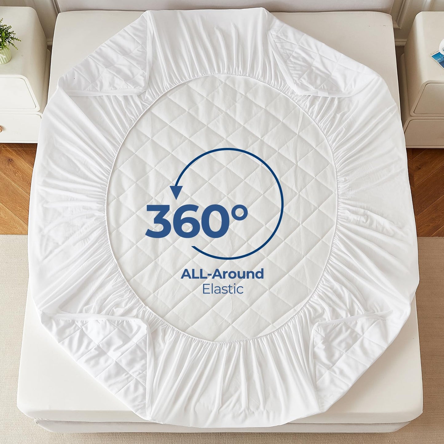 EXRUBY Twin Waterproof Mattress Protector - 100GSM Quilted Diamond Pad - 8-20" Deep Pocket Fitted Cover - Ideal for Kids & College Dorm Essentials - Noiseless
