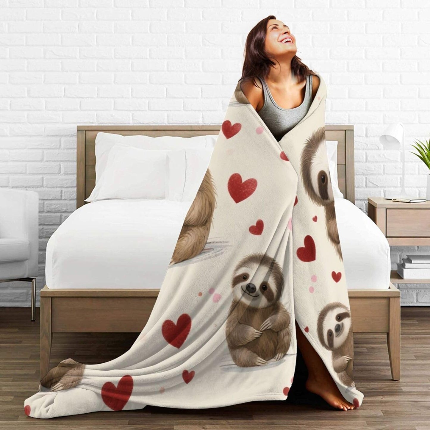 Sloth Blanket, Soft Plush Fleece Animal Throw Blanket - Cozy Warm Stuff Blankets Bedding Sloth Gifts for Women Girls Kids Adults 40"X50"