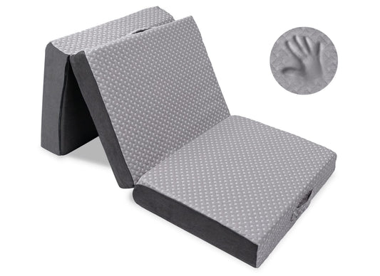 Milliard Trifold Mattress, Cot Size, 6 inch, Portable Foldable Mattress with Memory Foam & Washable Cover, Tri-Folding Floor Bed, Camping, Fold Up Guest Bed, RV Travel, Sleepovers, 75" x 31"