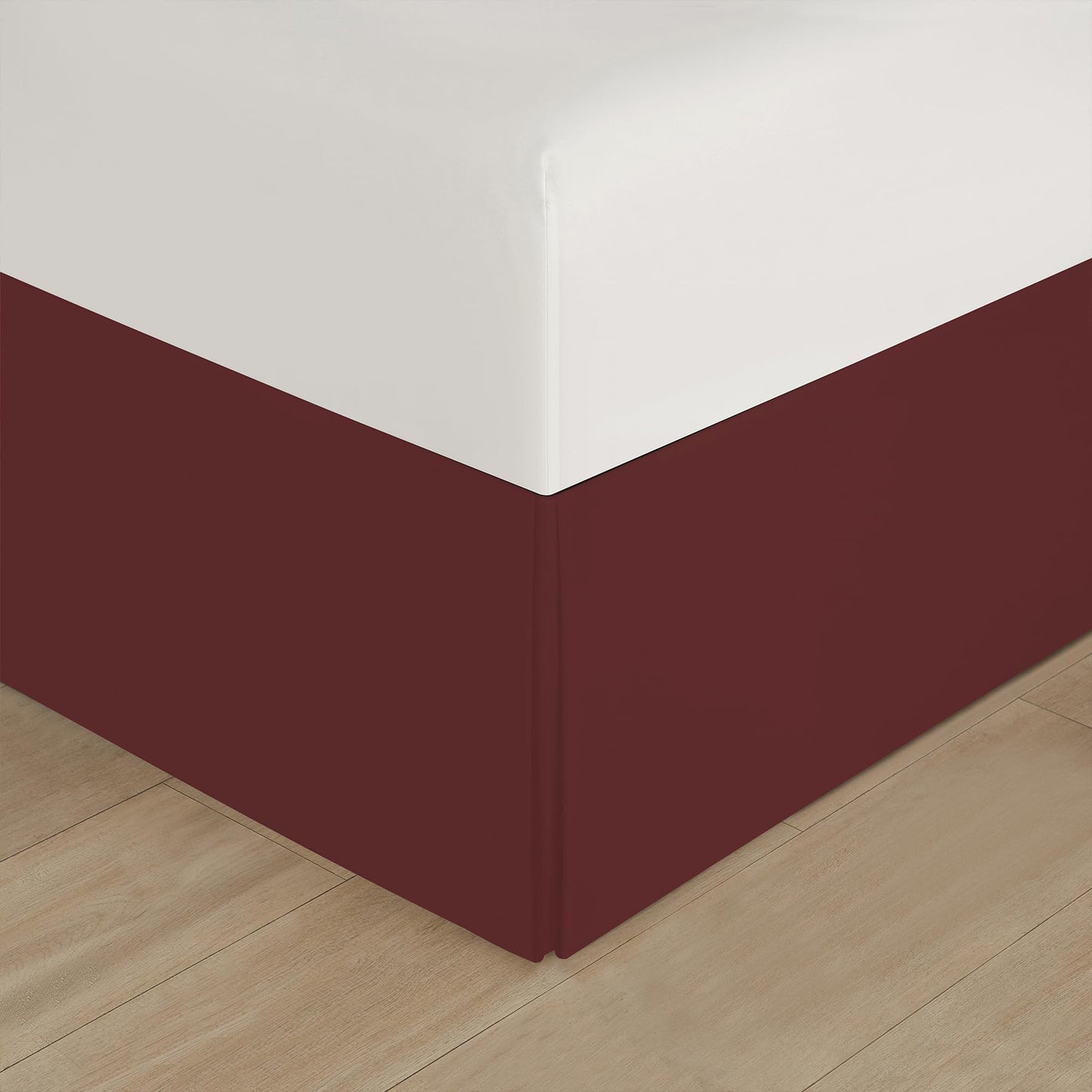 LANCO MODERN LIFESTYLE Burgundy King Size Comforter Set 7 Pieces, Jacquard Woven with Damask, Bedding Set in a Bag Includes Comforter, Bed Skirt, Pillow Shams, and Decorative Pillows