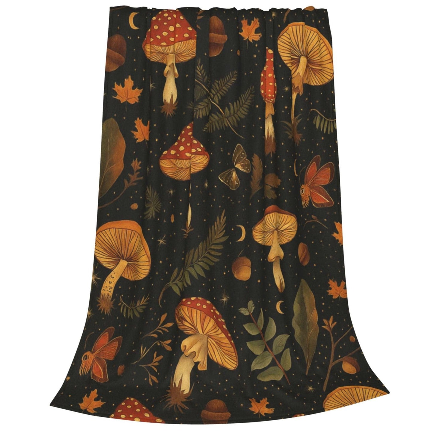 BINBINNIAO Vintage Mushroom and Leaves Blanket Flannel Couch Sofa Home Outdoors Keep Warm Blankets 50"x40"